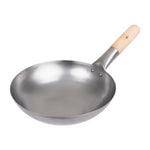 Wok fond plat en acier doux Vogue 254mm — K295