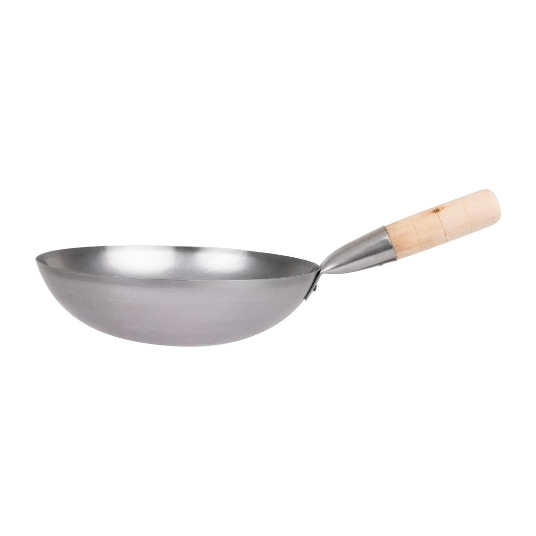 Wok fond plat en acier doux Vogue 254mm — K295