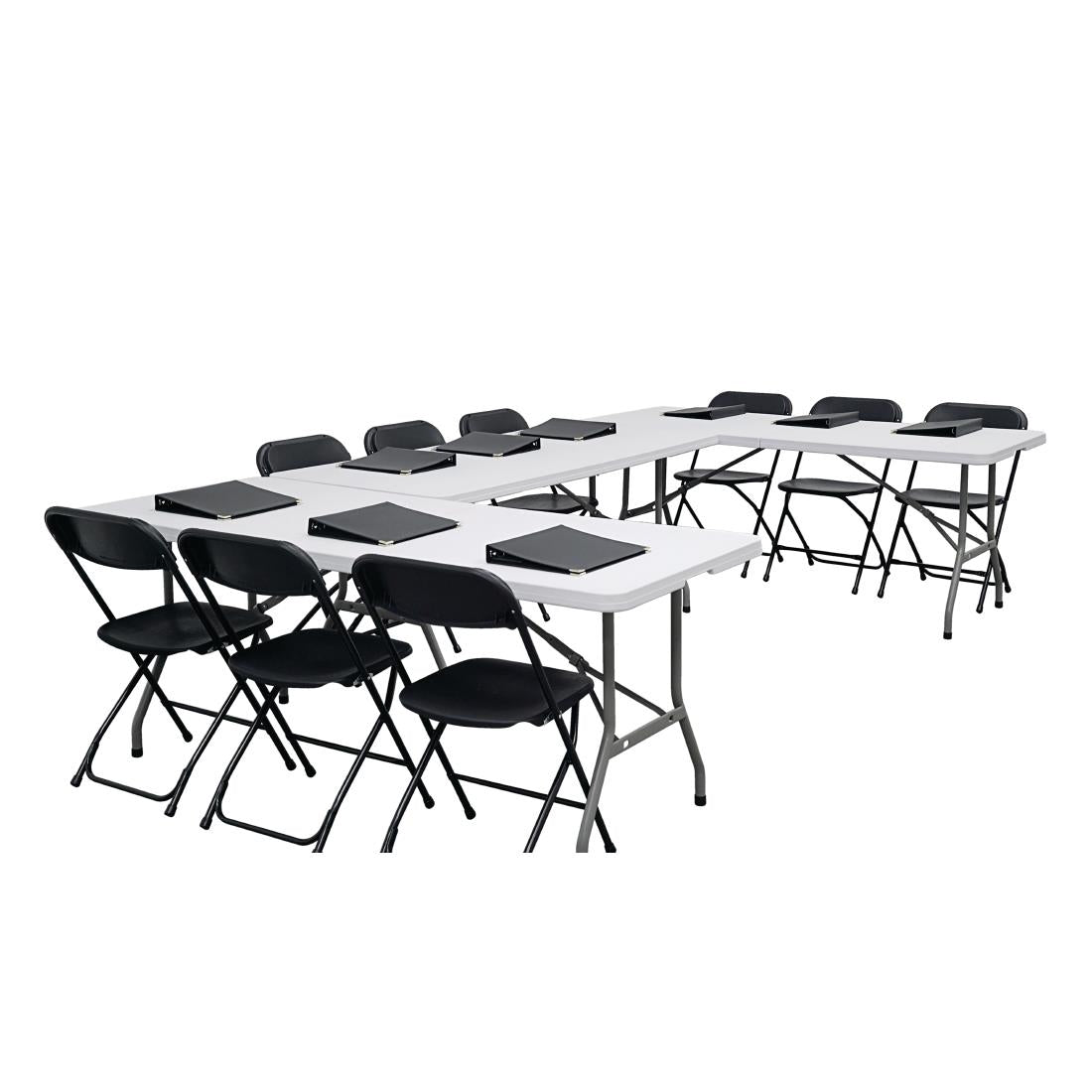 Table pliante rectangulaire Bolero blanche 1,8 m — LL001