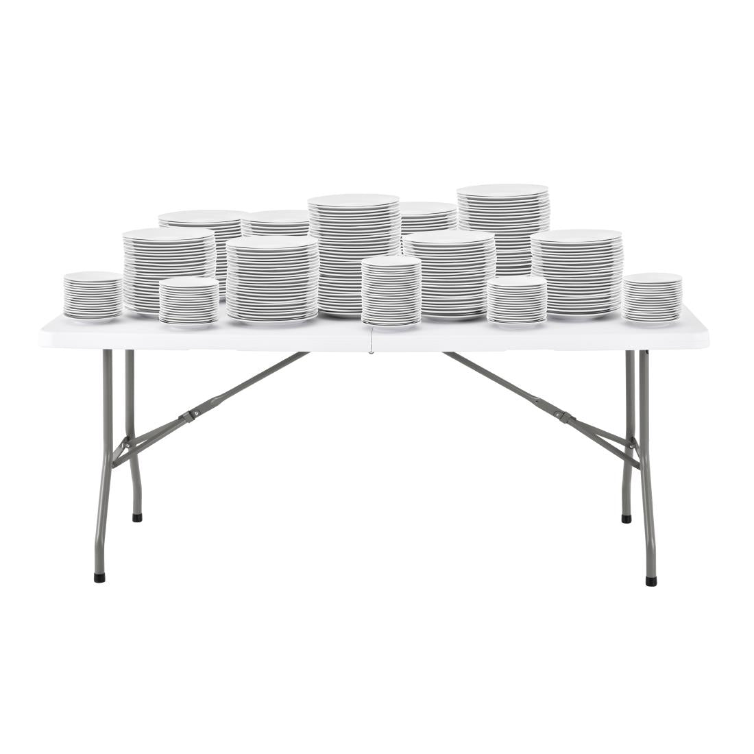 Table pliante rectangulaire Bolero blanche 1,8 m — LL001