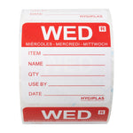 Etiquette amovible Hygiplas jour de la semaine Mercredi (lot de 500) — L068