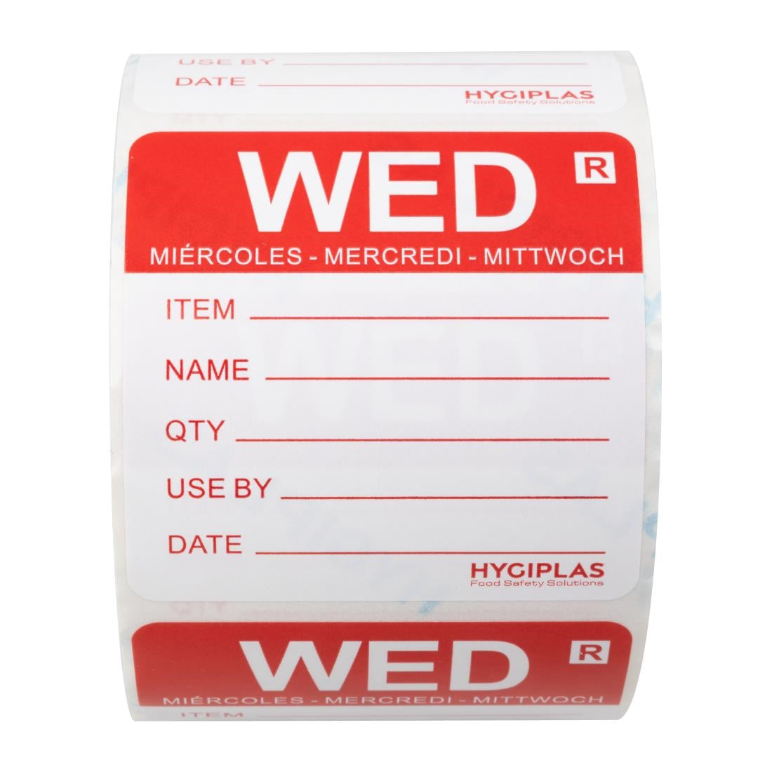 Etiquette amovible Hygiplas jour de la semaine Mercredi (lot de 500) — L068