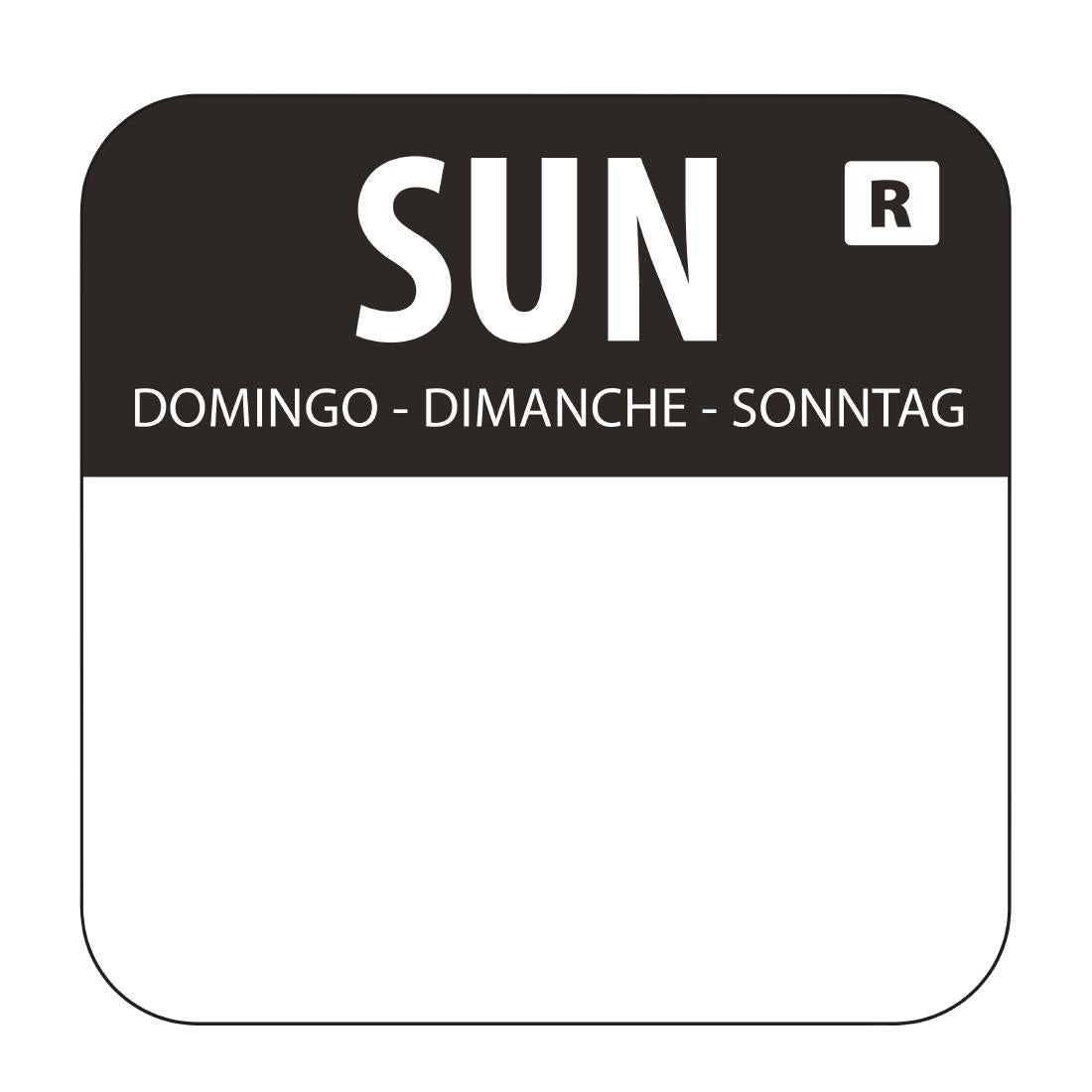 Etiquettes alimentaires code couleur noir Hygiplas dimanche 24mm (lot de 1000) — L930