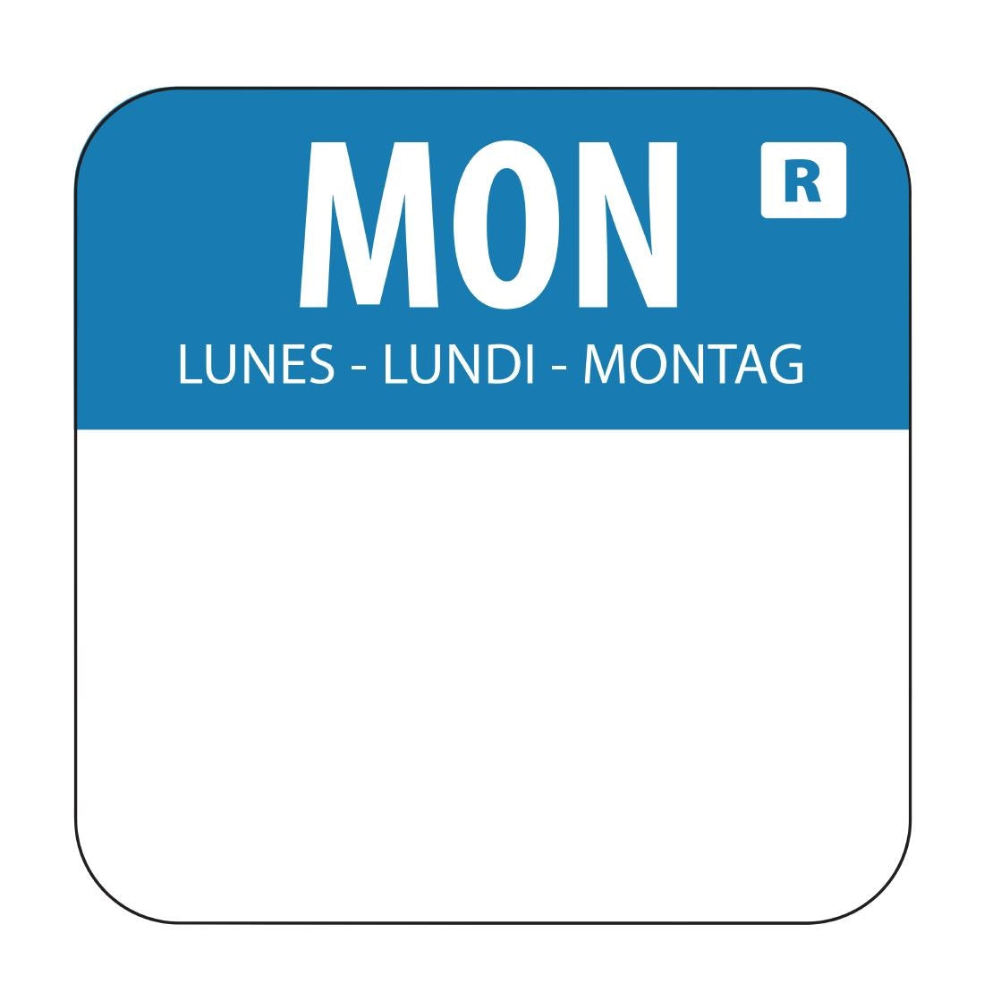 Etiquettes alimentaires code couleur bleu Hygiplas lundi 24mm (lot de 1000) — L931