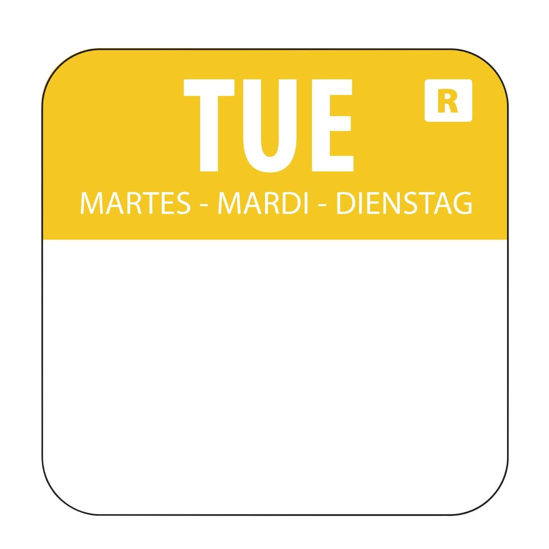 Etiquettes alimentaires code couleur jaune Hygiplas mardi 24mm (lot de 1000) — L932