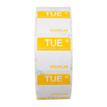 Etiquettes alimentaires code couleur jaune Hygiplas mardi 24mm (lot de 1000) — L932