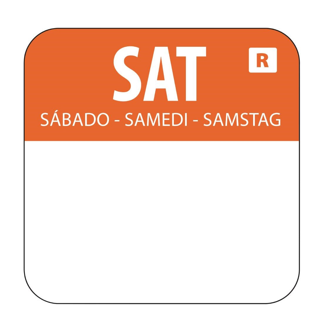 Etiquettes alimentaires code couleur orange Hygiplas samedi 24mm (lot de 1000) — L936