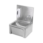 Lave-mains professionnel Dynasteel DLLMI2000 en inox avec commande fémorale et distributeur de savon intégré