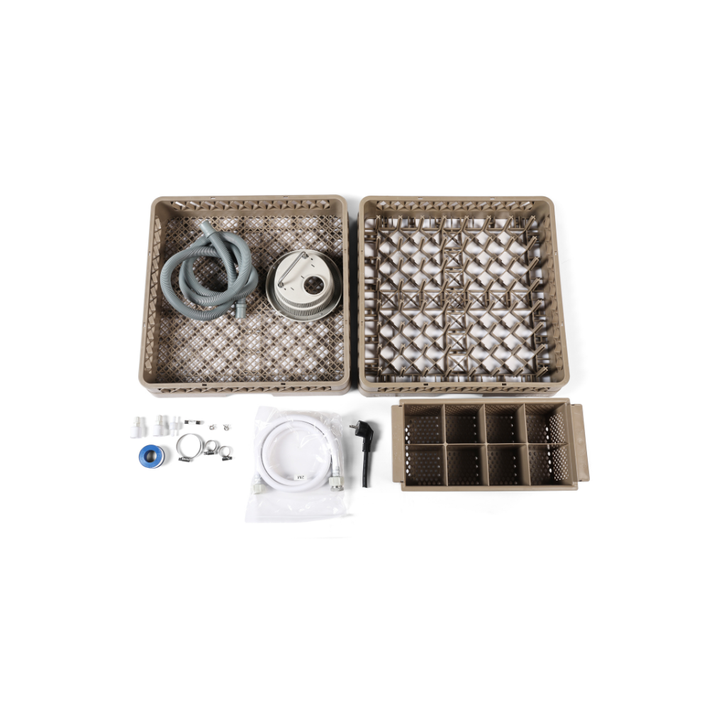 Lave-Vaisselle Professionnel 50x50 cm avec Adoucisseur et Pompe de Vidange - 230V