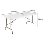 Table pliante rectangulaire Bolero blanche 1,8 m — LL001