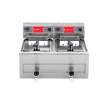 Friteuse électrique professionnelle double 2 × 10  L 50°C/200°C | 2x9kW (400V) Unninox UNN65-FRT-M2