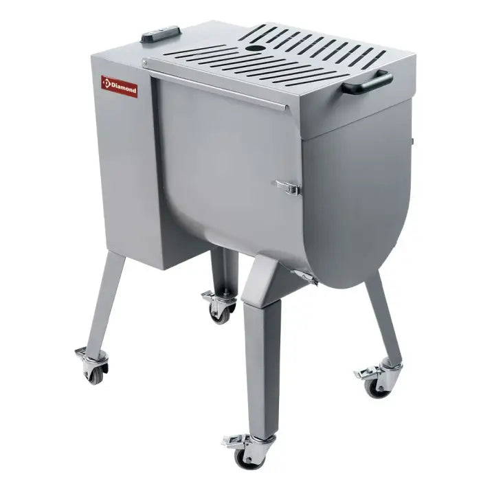 Mélangeur à viande en inox 50 kg piètement sur roues
