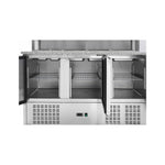 Meuble à Pizza Réfrigéré 3 Portes 240L – 8 Bacs GN 1/6 Froid Statique Inox R600a CHR 1400mm
