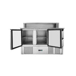 Meuble à Pizza Réfrigéré avec Toit Inox - 8 x GN 1/6 - 2 Portes et 2 Tiroirs