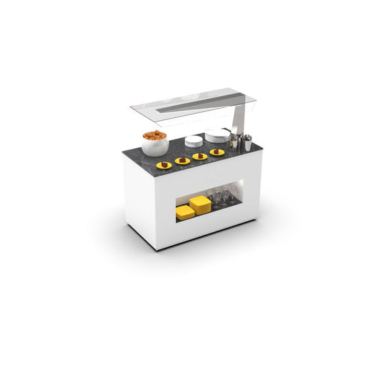 Buffet Neutre Îlot avec Plateaux Latéraux – Série BUNA-T