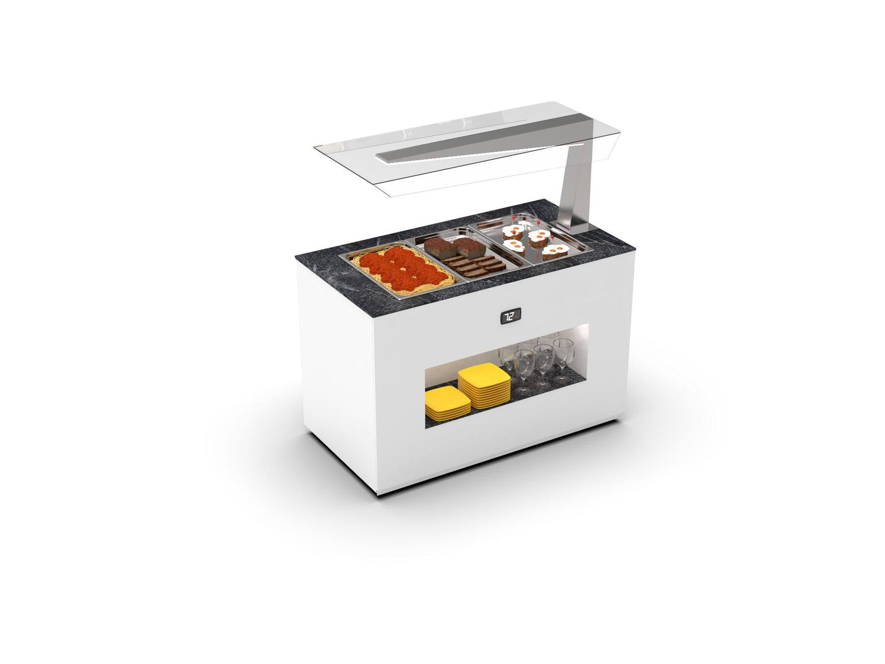 Buffet Chaud Îlot – Sahara Bain-Marie Profonde – Série BUB65A / BUB65A-I – 1300x700x1400 mm