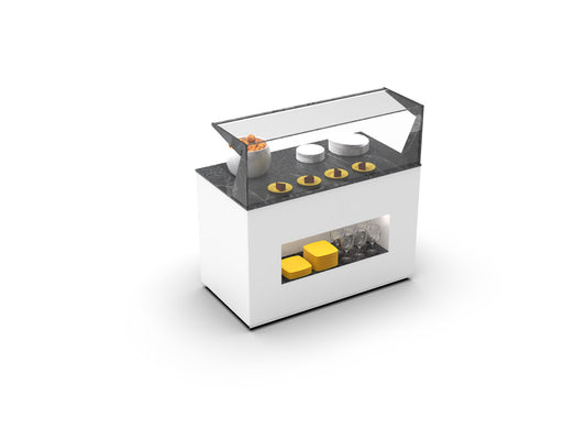 Buffet Neutre Îlot avec Extension Plateaux Arrière – Série BUNE-T