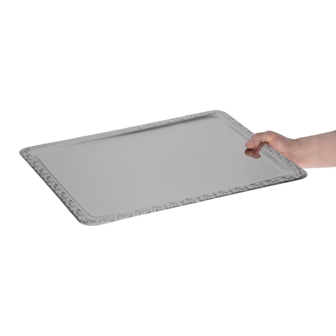 Plateau de service rectangulaire inox APS 500 x 360mm — P006
