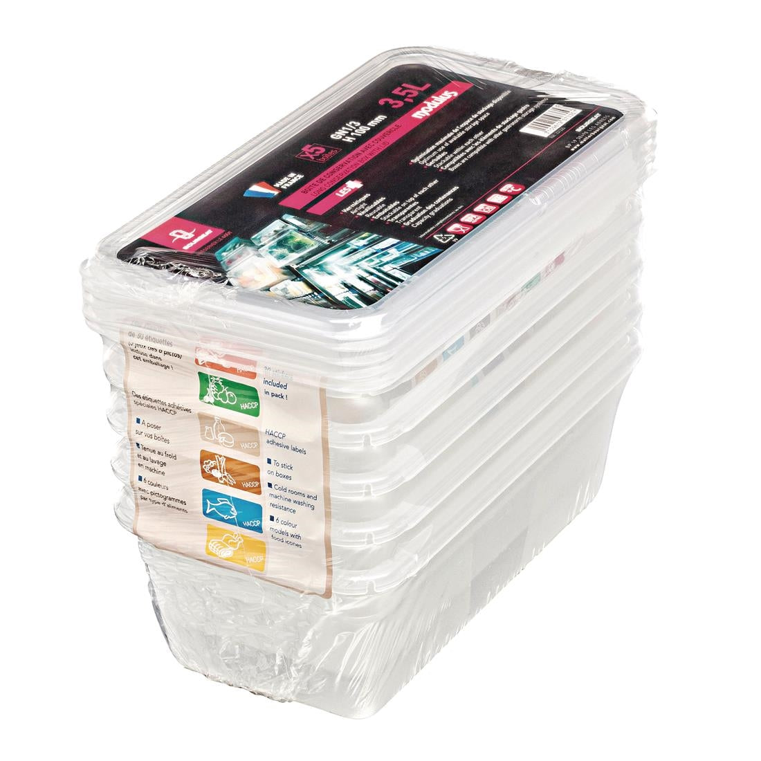 Boîte de stockage GN1/3 Matfer Bourgeat Modulus utilisation intensive 3,5L (lot de 5) — P673