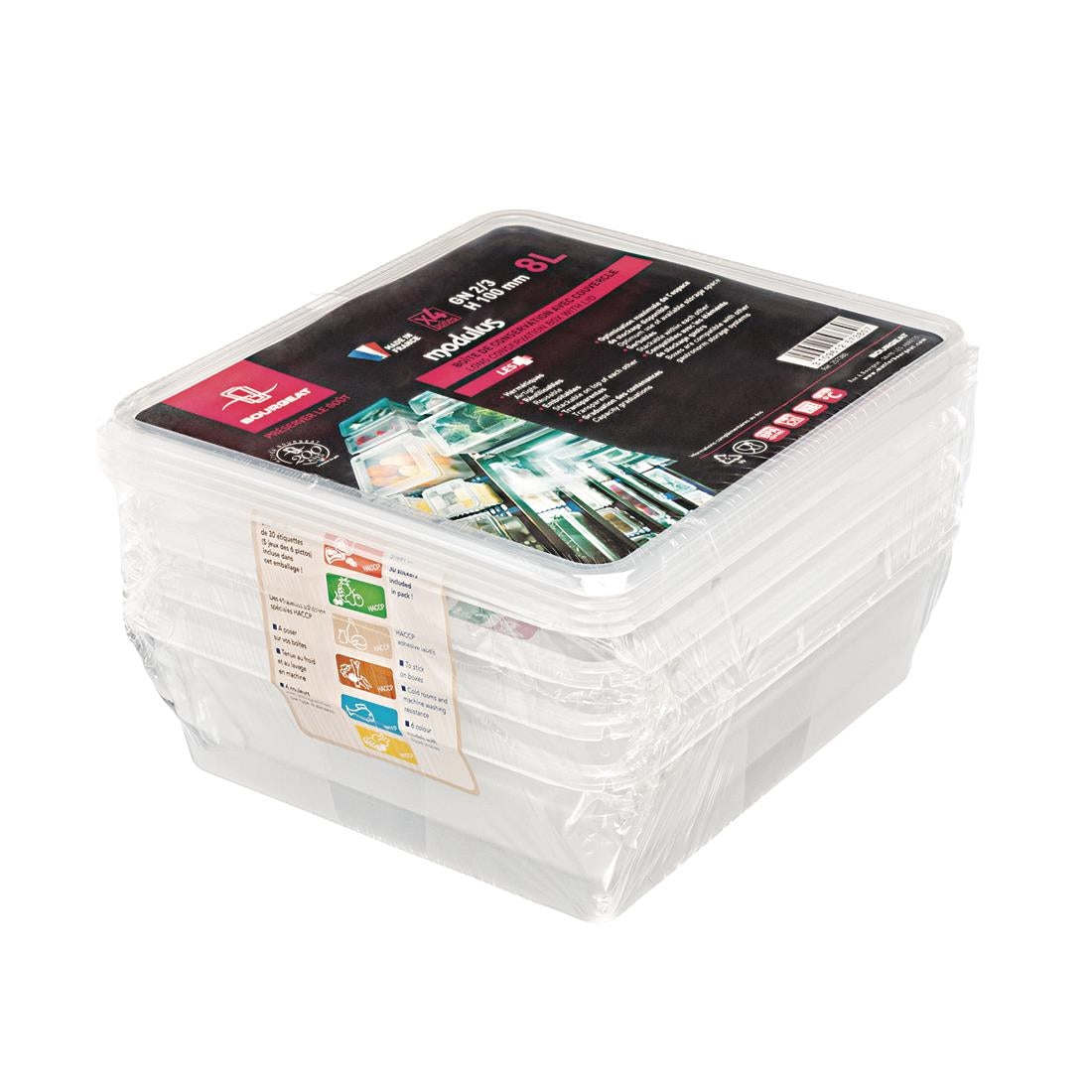 Boîte de stockage GN2/3 Matfer Bourgeat Modulus utilisation intensive 12L (lot de 4) — P897