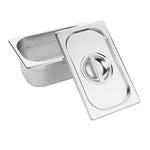 Lot de 6 bacs et couvercles inox 201 Vogue GN 1/9 100mm — S430