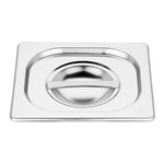 Lot de 4 bacs et couvercles inox 201 Vogue GN 1/6 100mm — S431