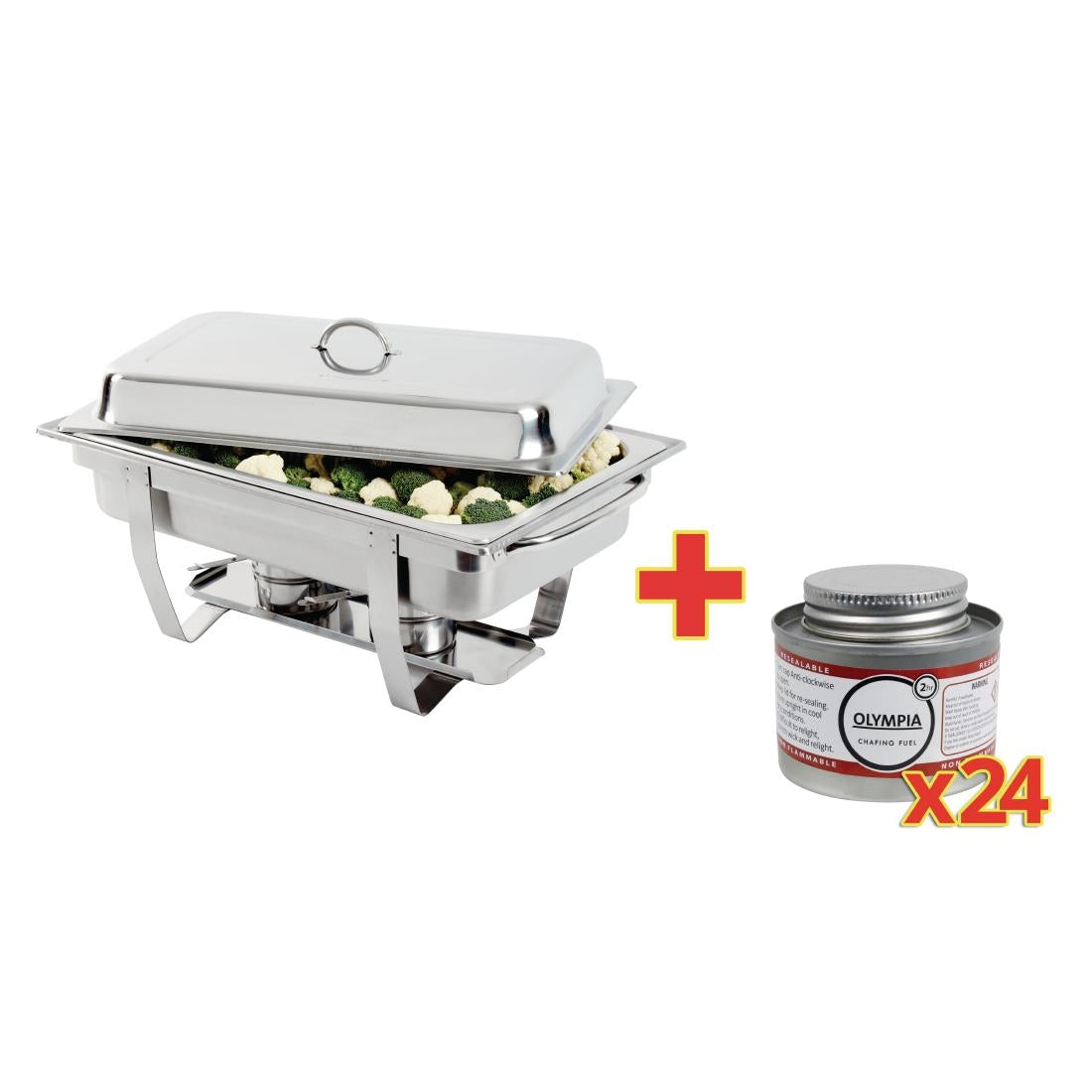 Offre spéciale : chafing dish Milan et 24 combustibles liquides Olympia — S517