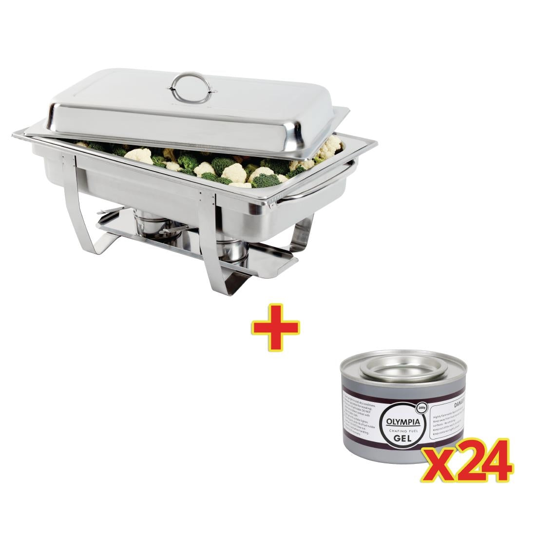 OFFRE SPÉCIALE Chafing dish Milan Olympia GN 1/1 + 24 capsules de gel combustible — S600