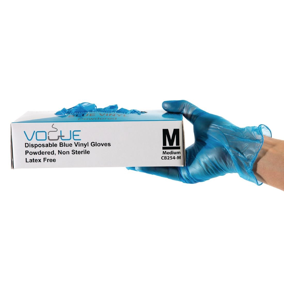 Gants bleus en vinyle, taille L (lot de 500 gants) — S619-L