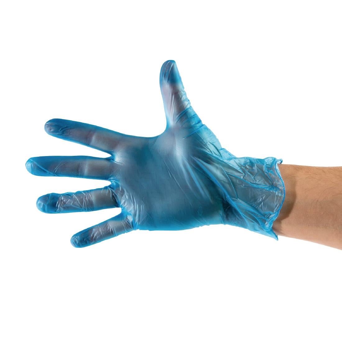 Gants bleus en vinyle, taille L (lot de 500 gants) — S619-L