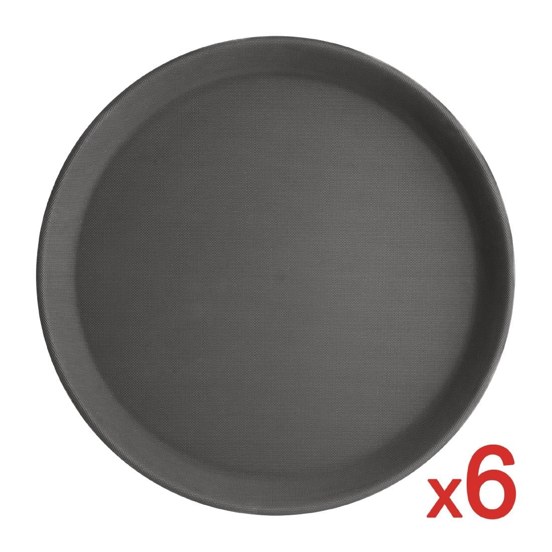 Offre spéciale : Lot de 6 plateaux ronds antidérapants en polypropylène Olympia Kristallon — S658