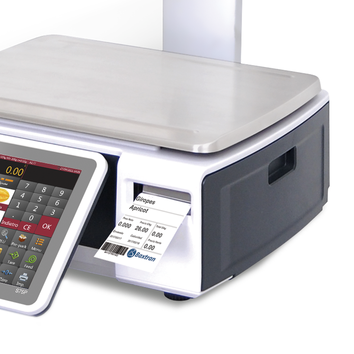 Balance étiqueteuse connectée Baxtran S75P – écran tactile & imprimante