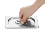 Lot de 6 bacs et couvercles inox 201 Vogue GN 1/9 100mm — S430