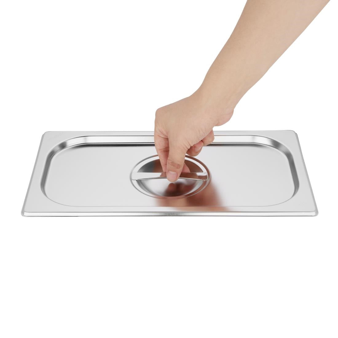 Ensemble de bacs GN 2x 1/3 et 2 x 1/6 en inox avec couvercles Vogue — SA249