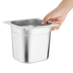 Ensemble de bacs GN 2x 1/3 et 2 x 1/6 en inox avec couvercles Vogue — SA249