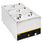 Ensemble de bacs GN 2x 1/3 et 2 x 1/6 en inox avec couvercles Vogue — SA249