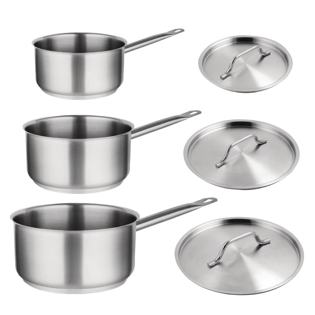 Offre spéciale - Set de 3 casseroles et couvercles inox Vogue (lot de 3) — S128