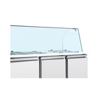 Saladette réfrigérée 3 portes pour bac gn 1/1 avec verre bombé