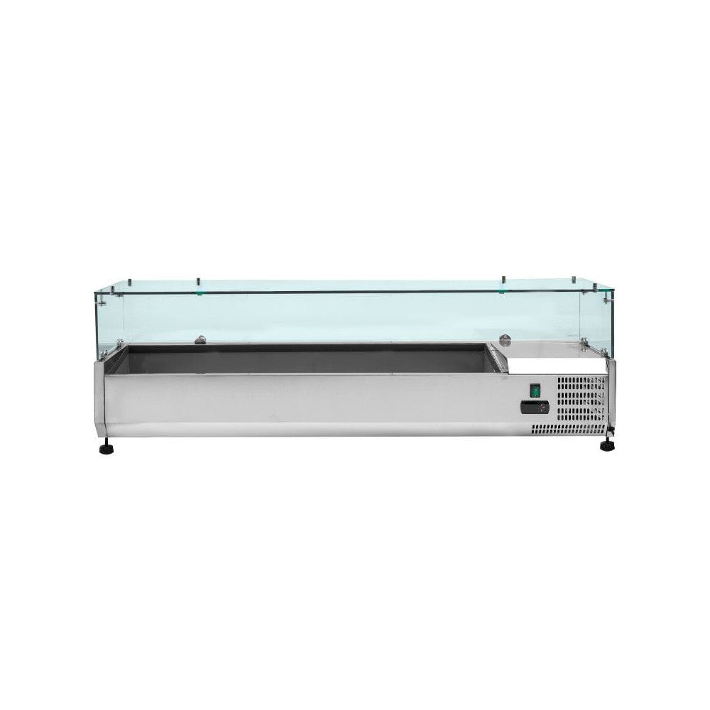 Professionele roestvrijstalen gekoelde pizzakast met 2 deuren - Afmetingen 600x400 mm 