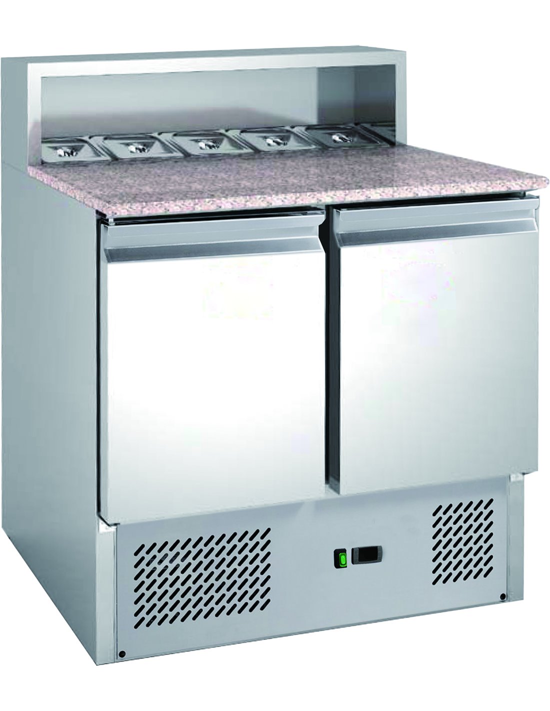 Gekoelde Saladière 240L 2 Deuren – Werkblad Graniet RVS R290 Horeca 900mm