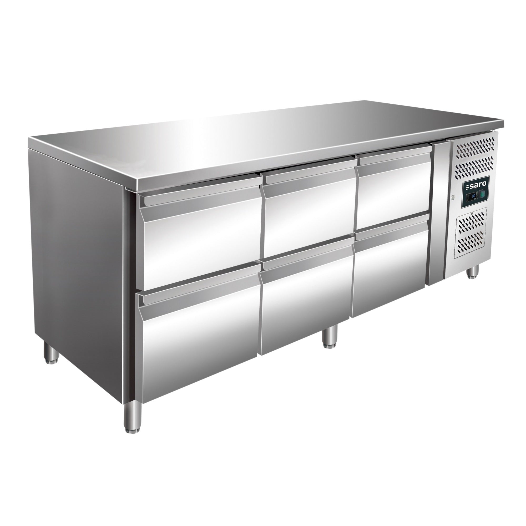 SARO Gekoelde werkbank met 3x sets van 2 lades, KYLJA 3160 TN - 323-10714