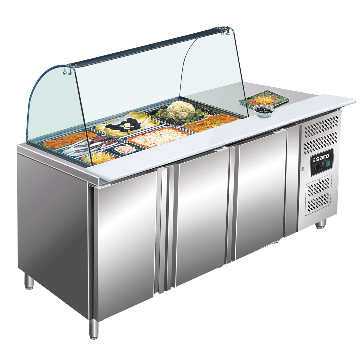 SARO Koelwerkbank met glazen top GN 3100 TNS - 323-10715