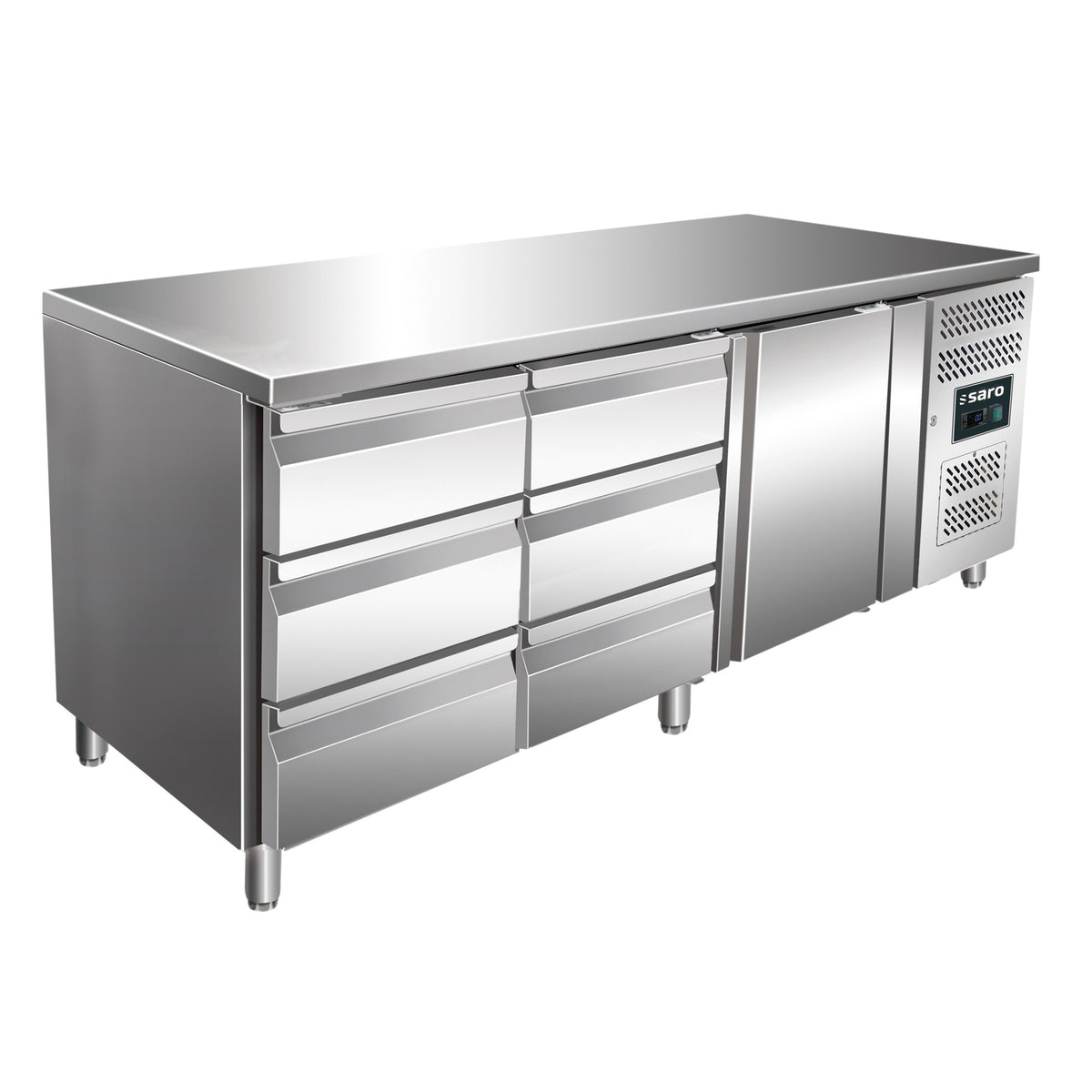 SARO Gekoelde werkbank met 1 deur en 2x sets van 3 lades, KYLJA 3150 TN - 323-10719