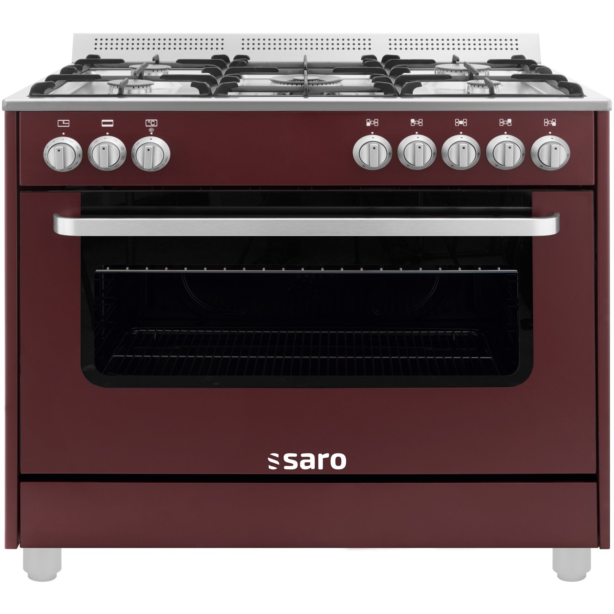 Cuisinière multifonction SARO gaz/électrique TS95C61LVI bordeaux - 331-10555