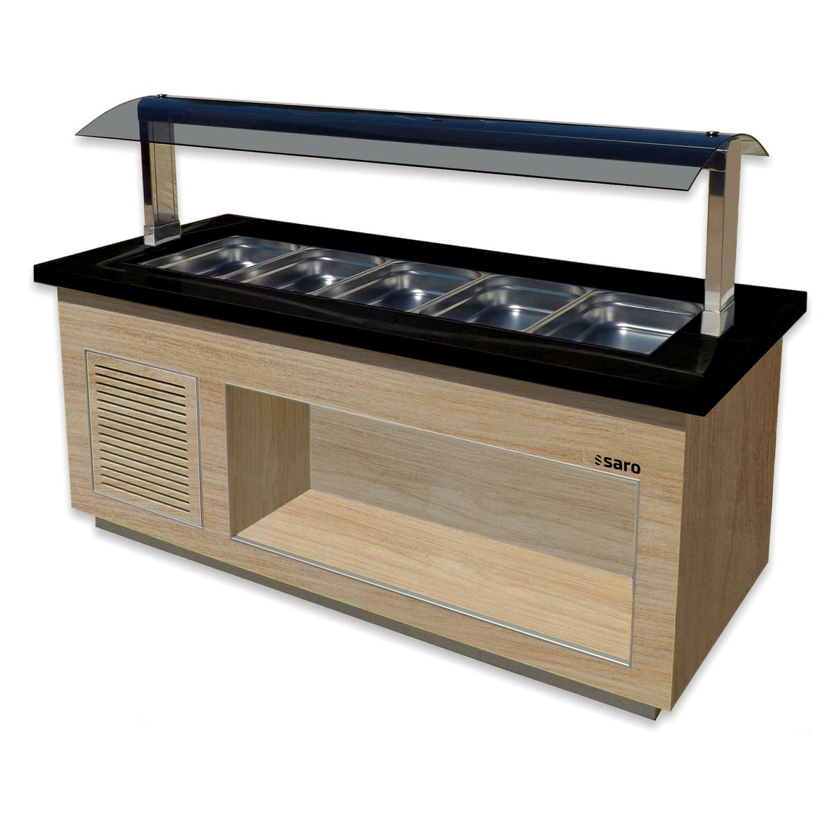 Buffet chaud SARO pour 5 bacs GN 1/1, PREMIUM LINE SB-H200 OAK - 366-2610