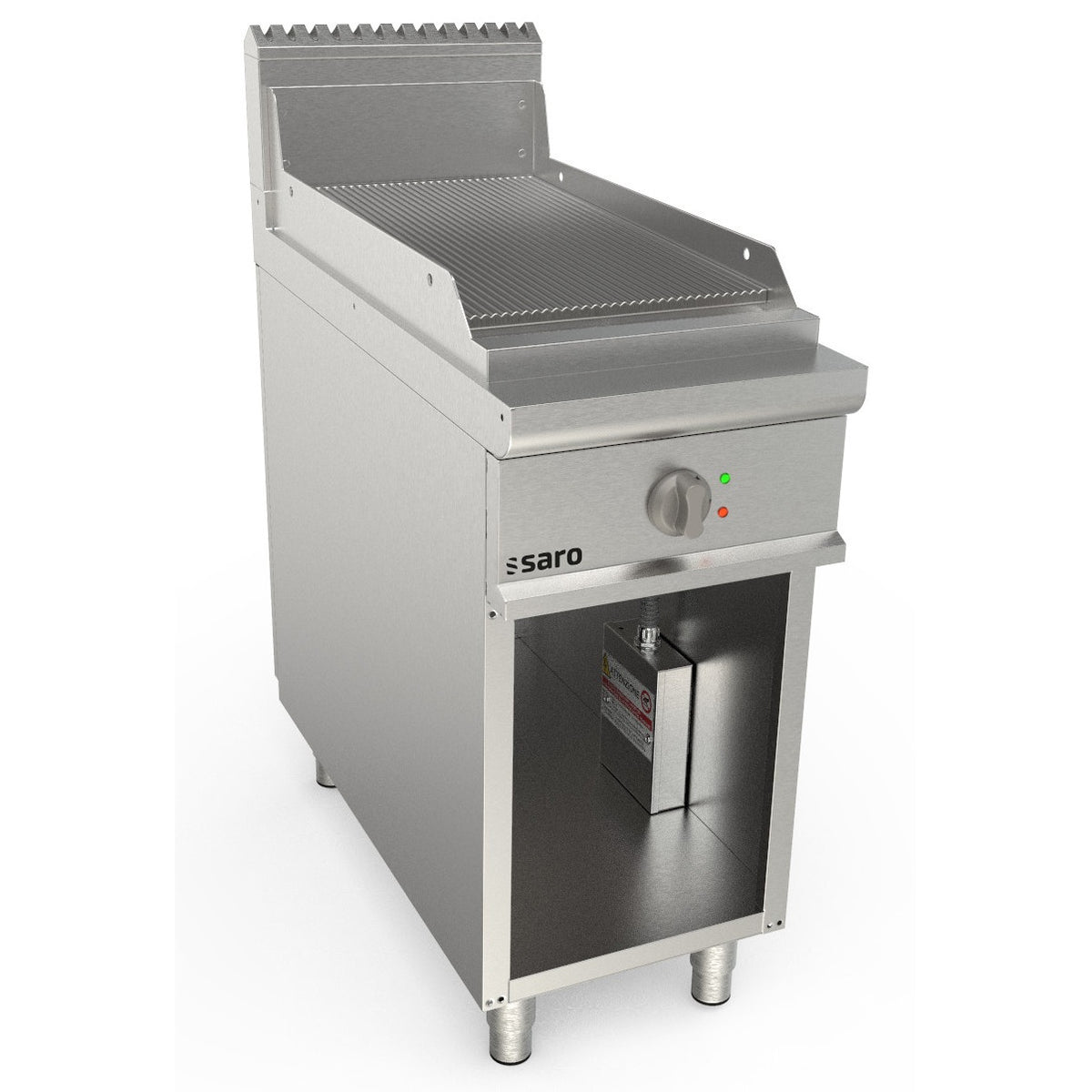 Plaque de cuisson électrique SARO, largeur 400 mm, sur pied, rainurée LQ / FTE2BAR - 423-8730