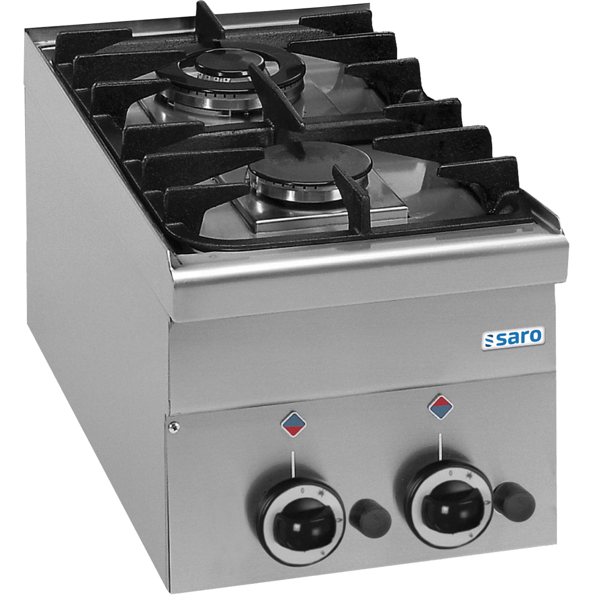 Cuisinière à gaz SARO, 2 brûleurs, gamme 600 Line, de table G2S6 - 504-1015