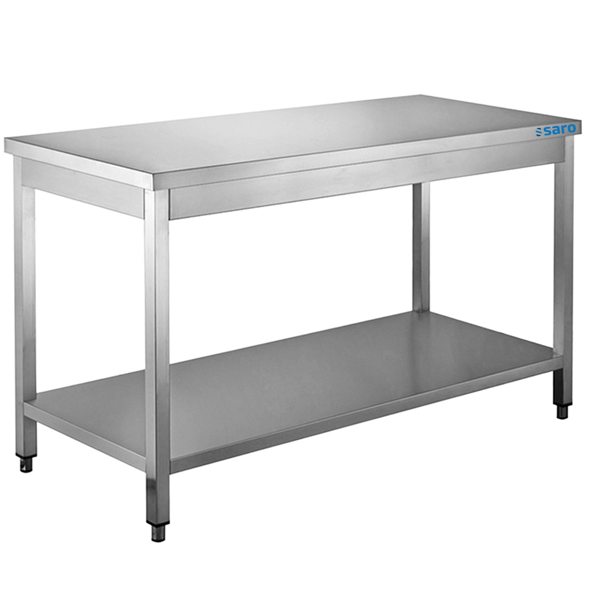 SARO Roestvrij stalen tafel, met onderblad - 700 mm diepte, 2000 mm - 700-1140