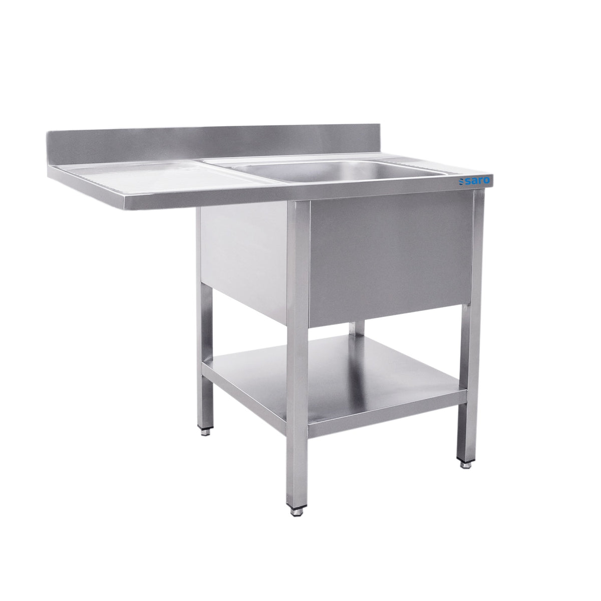 SARO Spoeltafel met 1 wasbak, rechts - 700 mm diepte, 1400 mm - 700-2605R