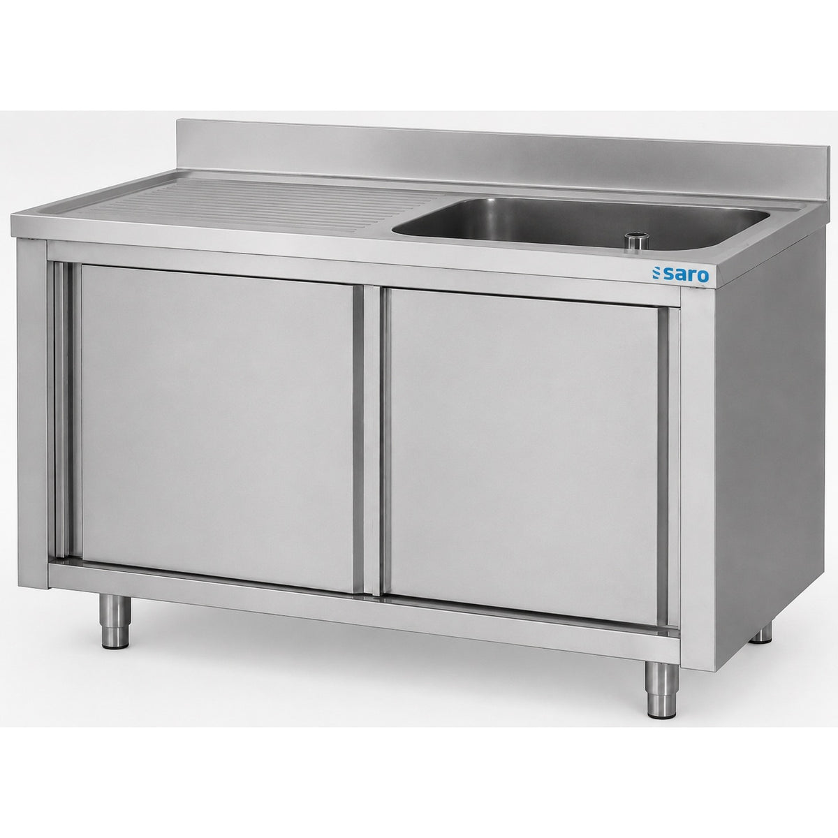 Armoire de lavage SARO avec portes coulissantes 1 200 mm, 1 cuve à droite - 700-2705